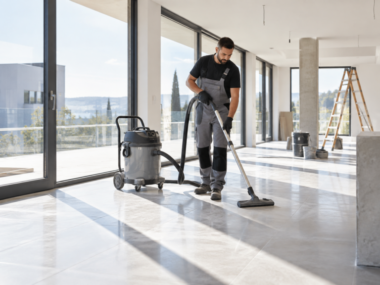 Professionelle Baureinigung in Wien mit Industriesauger